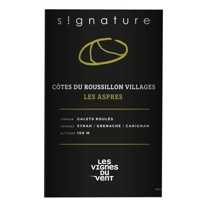 Signature Les Aspres Vignes du Vent 2022 Côtes du Roussillon Villages - Vino tinto Languedoc 1 Signature Les Aspres Vignes du Vent 2022 Côtes du Roussillon Villages - Vino tinto Languedoc 1