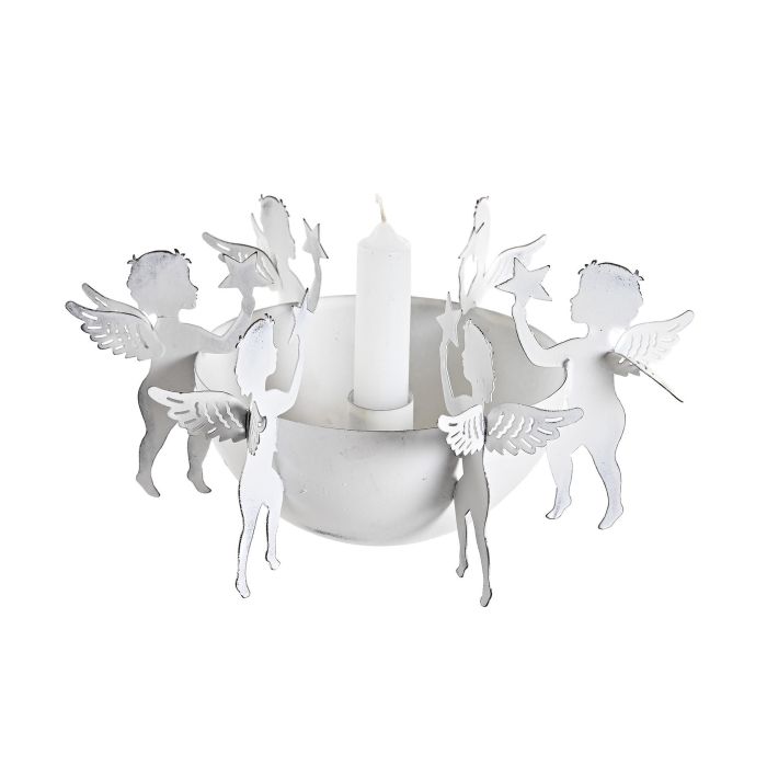 DKD Home Decor Portavela Navidad Moderna de Metal Blanco 11 x 24 x 24 cm (2 Unidades) 2 DKD Home Decor Portavela Navidad Moderna de Metal Blanco 11 x 24 x 24 cm (2 Unidades) 2
