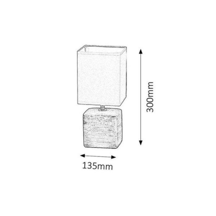 RABALUX RAB-4458 Lámpara de Mesa Orlando IP20 Gris Cerámica Metal Textil E14, 30cm. Diseño Moderno Minimalista para Dormitorio. 2