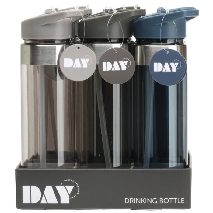 Day Botella 700 ml con Pajita Plegable de Tritán Libre de BPA, Apta para Lavavajillas, Colores Surtidos 6 Day Botella 700 ml con Pajita Plegable de Tritán Libre de BPA, Apta para Lavavajillas, Colores Surtidos 6