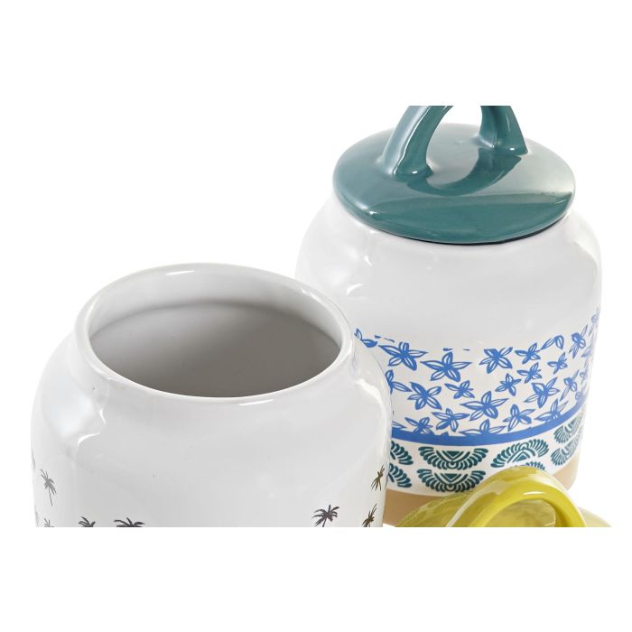 DKD Home Decor Bote Colonial Colección Africa de Gres Turquesa Azul, Apto Microondas y Lavavajillas, Acabado Mate (Pack 4 Unidades) 2 DKD Home Decor Bote Colonial Colección Africa de Gres Turquesa Azul, Apto Microondas y Lavavajillas, Acabado Mate (Pack 4 Unidades) 2