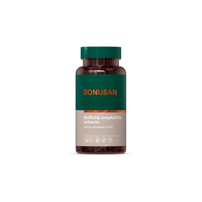 BONUSAN Griffonia Simplicifolia 60Vcap. con 5-HTP, apoya el sistema nervioso y la producción de melatonina