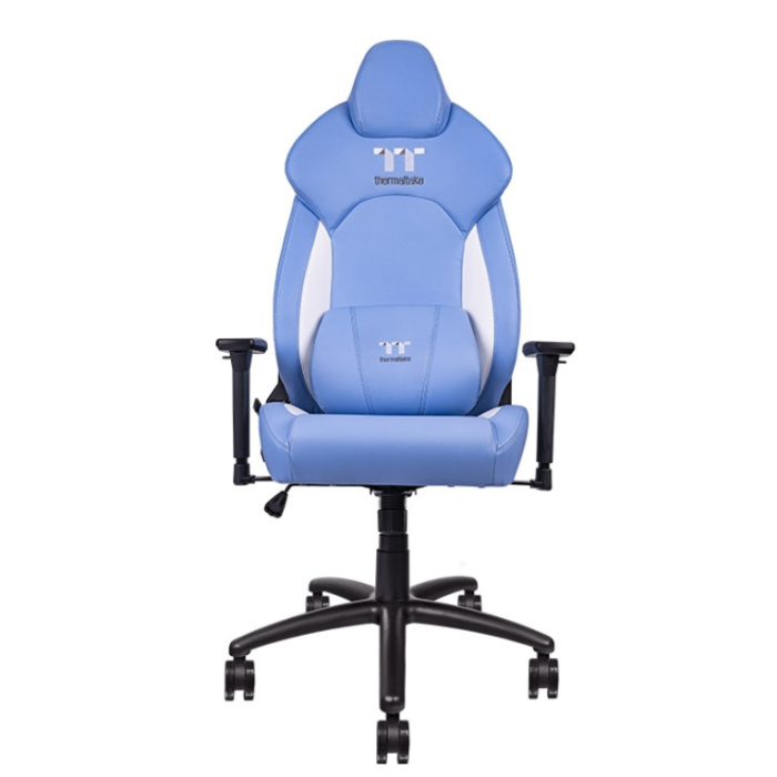 Thermaltake GGC-VCO-LWLWDS-01 silla para videojuegos Butaca para jugar Asiento acolchado Azul, Blanco Thermaltake GGC-VCO-LWLWDS-01 silla para videojuegos Butaca para jugar Asiento acolchado Azul, Blanco