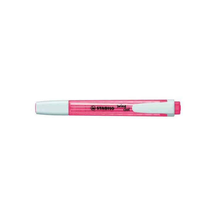 Stabilo Marcador Fluorescente Swing Cool Rojo, Punta Inclinada 1mm y 4mm, Caja 10 Unidades