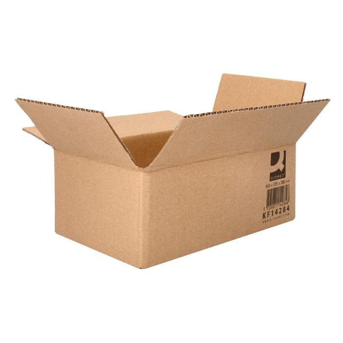 Caja Para Embalar Q-Connect Americana Ultrarresistente Carton Reciclado Canal Doble 7 mm Color Kraft 450x375x280 mm 15 unidades 2