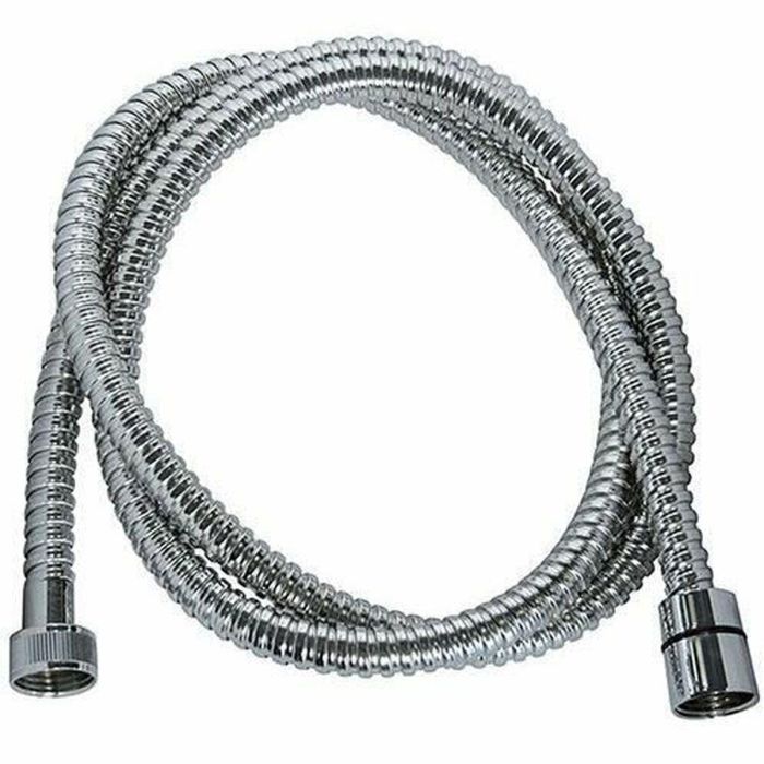 Edouard Rousseau ROU3047404026110 Manguera de Ducha con Tuercas Metálicas, Engarces de Seguridad, 2m, Mango de Acero Inoxidable Cromado