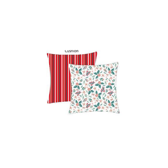 DKD Home Decor Cojín Silla Navidad Tradicional Verde Rojo Muérdago Poliéster 40x40x4 cm Pack 4 Unidades con Sujeción Velcro 1