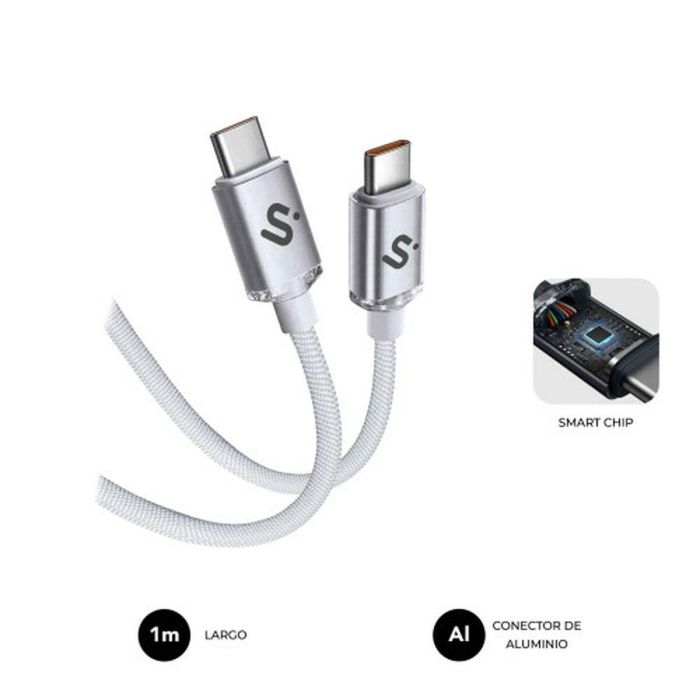 Cable USB-C a USB-C Subblim OPTIMUS Blanco 1 m 1