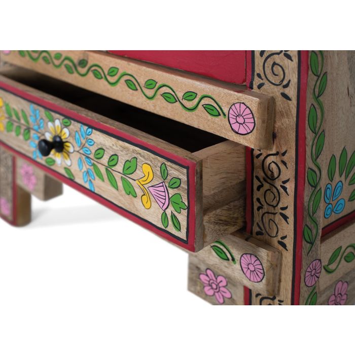 GINER Y COLOMER Mueble Auxiliar de Madera de Mango y MDF Pintado a Mano con Cajón y Puertas 5 GINER Y COLOMER Mueble Auxiliar de Madera de Mango y MDF Pintado a Mano con Cajón y Puertas 5