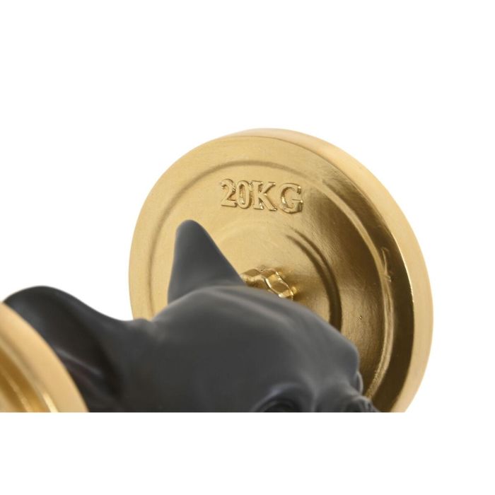 DKD Home Decor Figura Decorativa Moderna de Resina Perro Boxeador Gris Oscuro Dorado 16x25x25 cm (2 Unidades) 2