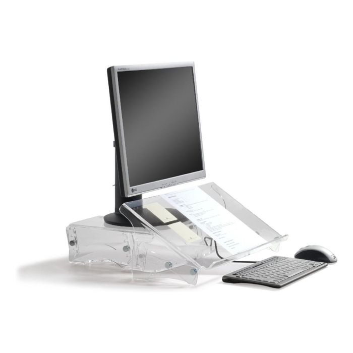 BakkerElkhuizen Q-doc 515 Soporte para documentos con ajuste de altura, transparente, acrílico, plástico, acero 1