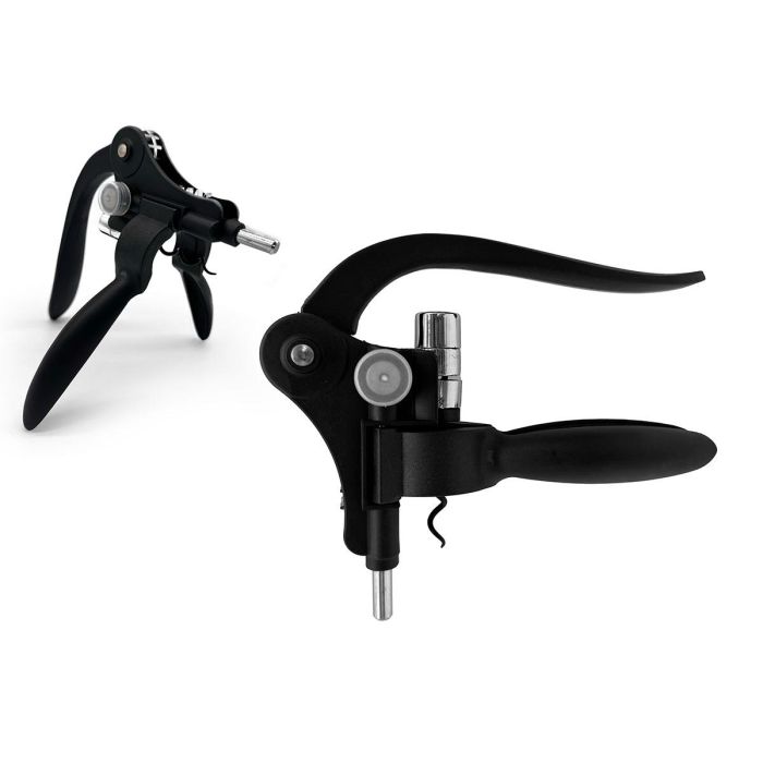 Kinvara Sacacorchos Asa Negro 18.5x7x14.5 cm - Plástico y Acero (Set de 12)