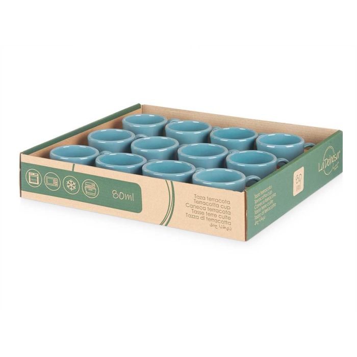 Taza Cafe Barro 80Ml Asa Turquesa La Dehesa 8X5CM (24 Unidades) 2 Taza Cafe Barro 80Ml Asa Turquesa La Dehesa 8X5CM (24 Unidades) 2