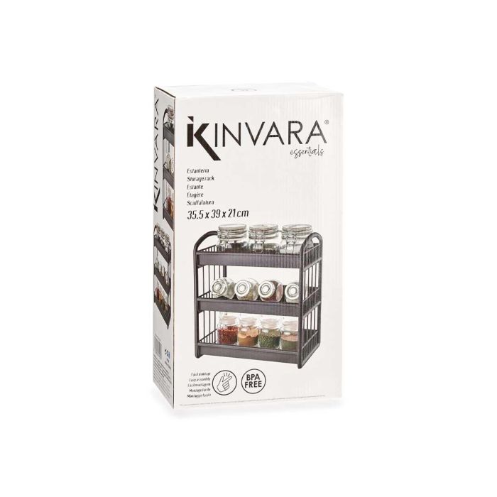 Estantería de plástico Kinvara 3 alturas gris 22x40x13.5 cm (8 Unidades) 2 Estantería de plástico Kinvara 3 alturas gris 22x40x13.5 cm (8 Unidades) 2