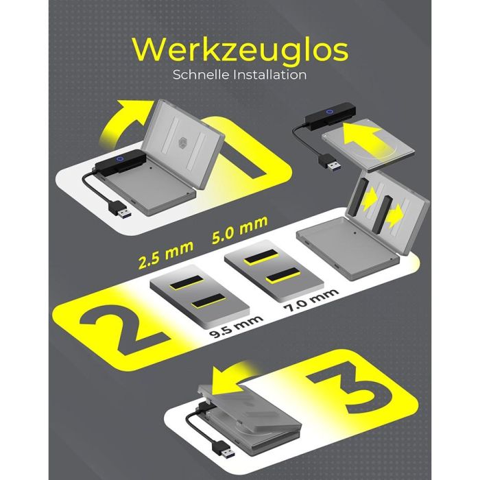 ICY BOX IB-AC603b-U3 USB 3.2 Gen 1 Adapterfür ein 2.5"" Laufwerk 6