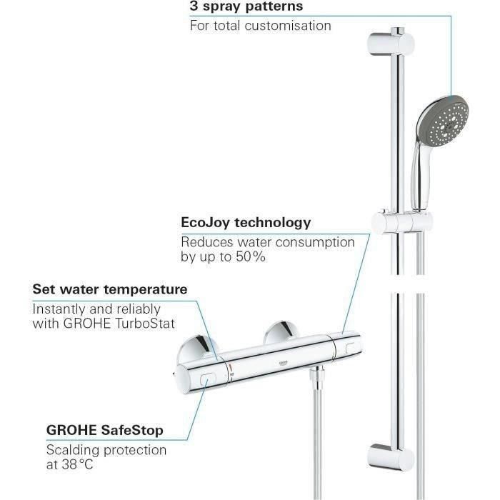 Conjunto de ducha termostática Grohe - tendencia de precisión thm - cromo 3