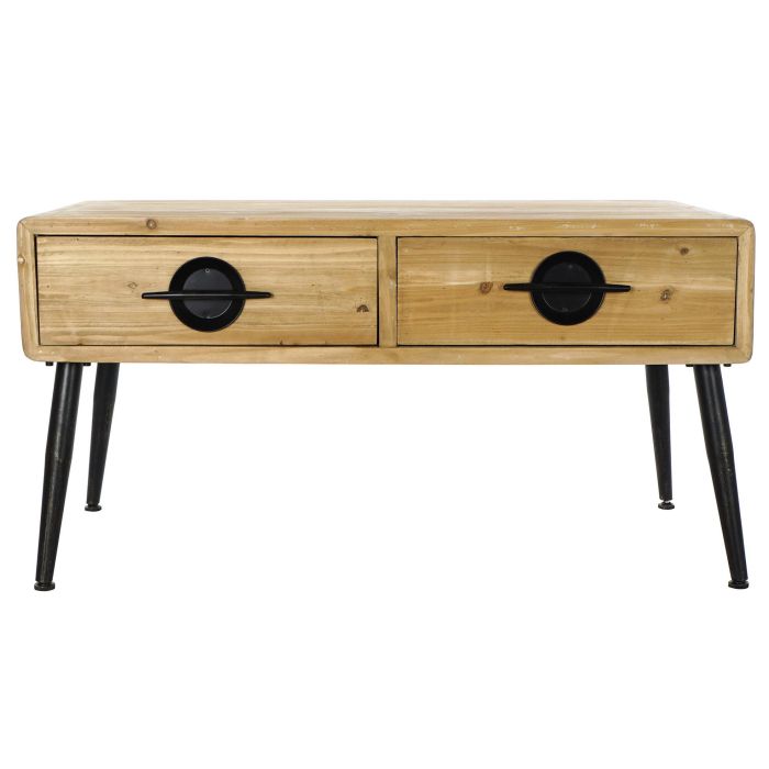 DKD Home Decor Mesa Centro Rebin Loft Marron Negro Abeto Metal 100 x 50 x 52.5 cm 5