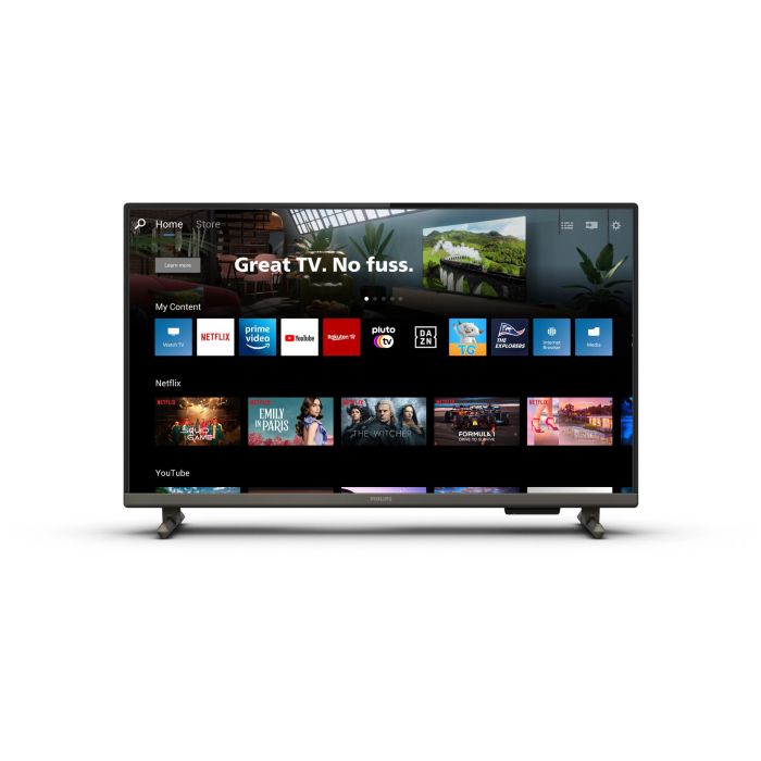 Philips 24PHS6808/12 Televisor LED 24" HD Smart TV HDR10/HLG 1366x768 60Hz WiFi Negro 3 HDMI 2 USB 1 Philips 24PHS6808/12 Televisor LED 24" HD Smart TV HDR10/HLG 1366x768 60Hz WiFi Negro 3 HDMI 2 USB 1
