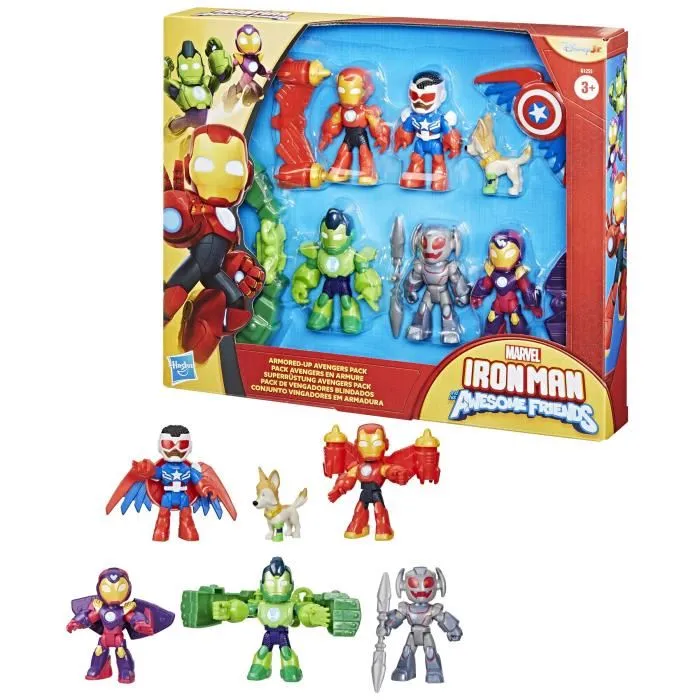 Hasbro Pack Vengadores Iron Man Y His Awesome Friends G1255 Figuras Marvel 7.6cm 3