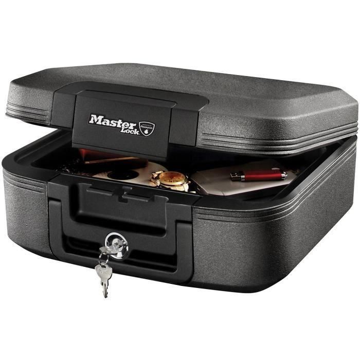 Master Lock Caja fuerte ignífuga 7.8 litros con protección para soportes multimedia, alta resistencia al fuego y cerradura de llave, negra. 0 Master Lock Caja fuerte ignífuga 7.8 litros con protección para soportes multimedia, alta resistencia al fuego y cerradura de llave, negra. 0