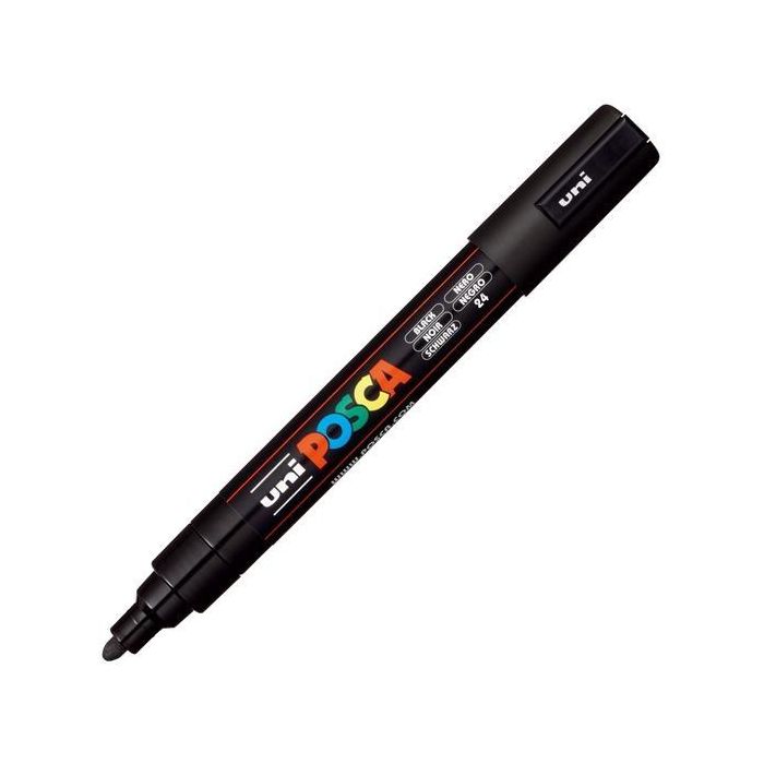 Posca Marcador Pc-5M No Permanente Punta Forma De Bala 1,8 - 2,5 mm Negro Posca Marcador Pc-5M No Permanente Punta Forma De Bala 1,8 - 2,5 mm Negro