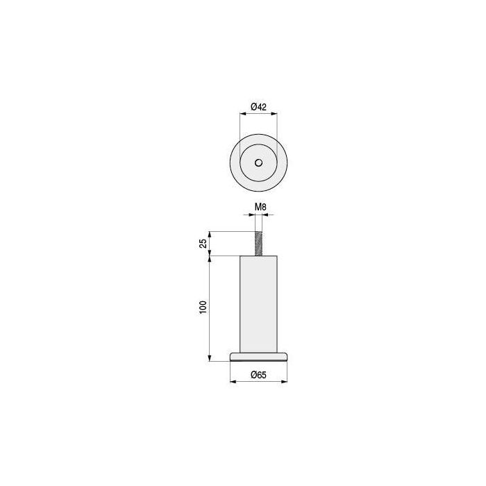 Q&Q Pata Metálica Paola M8, 100mm, Acabado Cromo Brillante, para Sofás y Muebles de Hogar y Oficina, Diseño Duradero de Metal 1