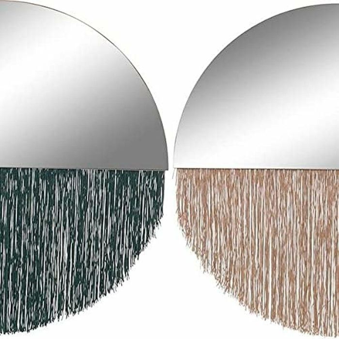 Espejo de pared DKD Home Decor Verde Dorado Flecos 50 x 0,5 x 50 cm (2 Unidades) 1 Espejo de pared DKD Home Decor Verde Dorado Flecos 50 x 0,5 x 50 cm (2 Unidades) 1