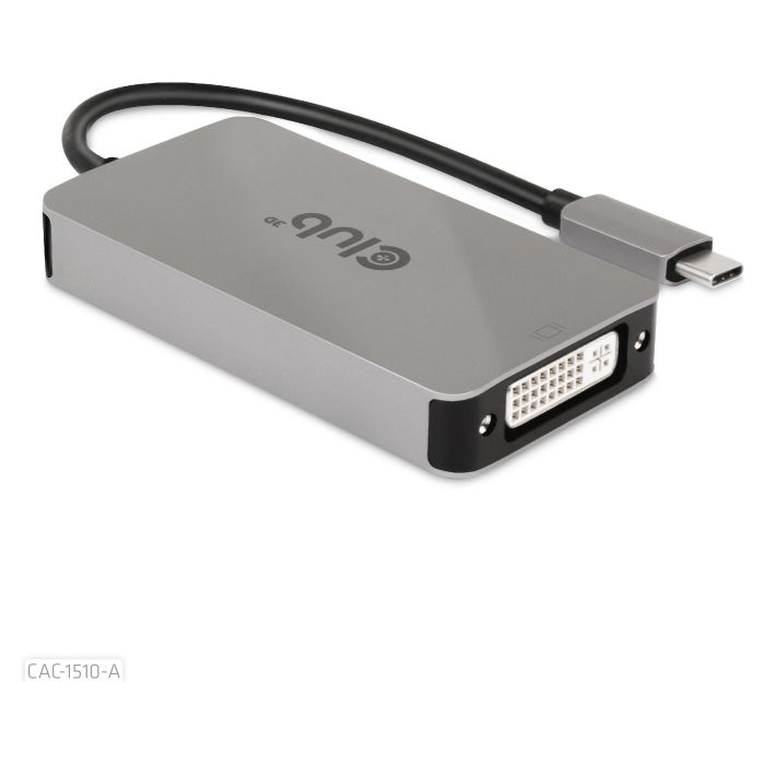 Club 3D CAC-1510-A Adaptador USB 3.2 Tipo C a DVI-D Dual Link, Soporte 4K@60Hz, Conector DisplayPort Alt Mode 8