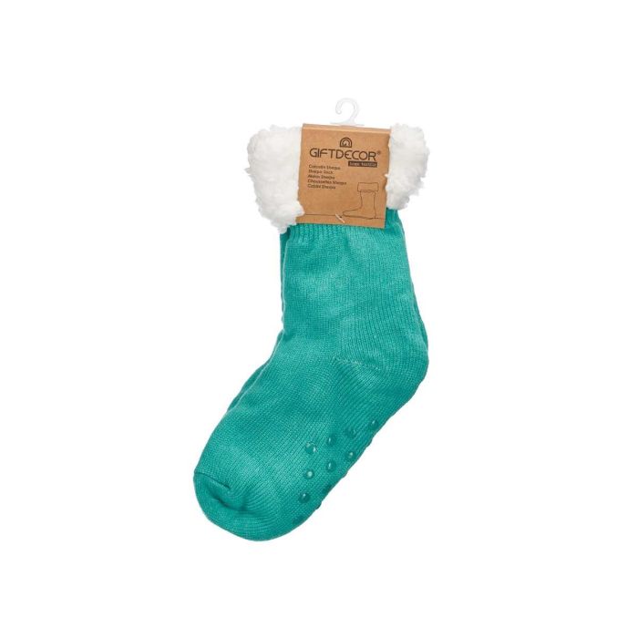 Calcetin Sherpa Adulto Menta Giftdecor 21X39CM (12 Unidades) 2 Calcetin Sherpa Adulto Menta Giftdecor 21X39CM (12 Unidades) 2
