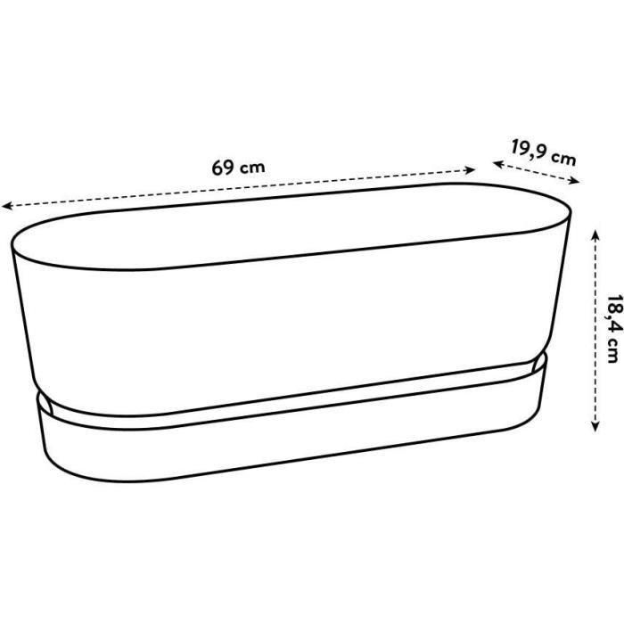 Greenville Oval Planter - Plastic - Ø70 - marrón congelado 4