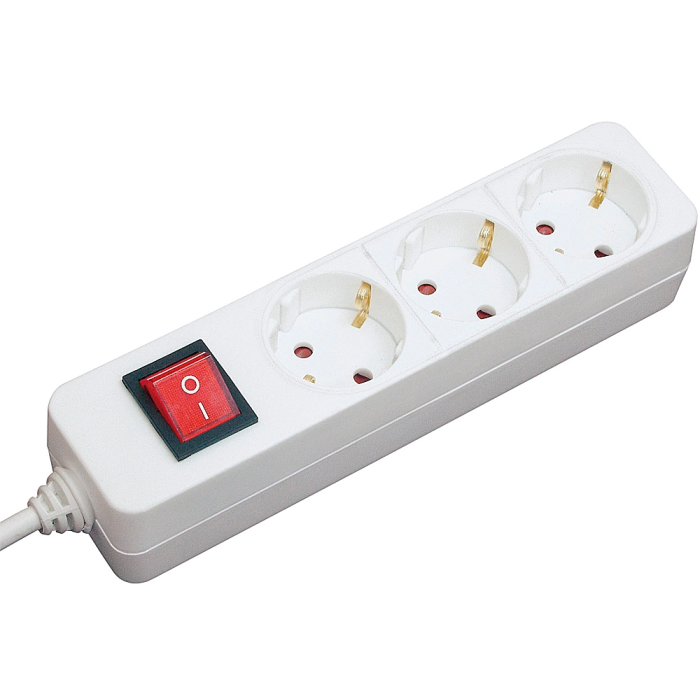 Mediarange Regleta 3 Tomas Blanca con Interruptor y Cable de 1,4m 1 Mediarange Regleta 3 Tomas Blanca con Interruptor y Cable de 1,4m 1
