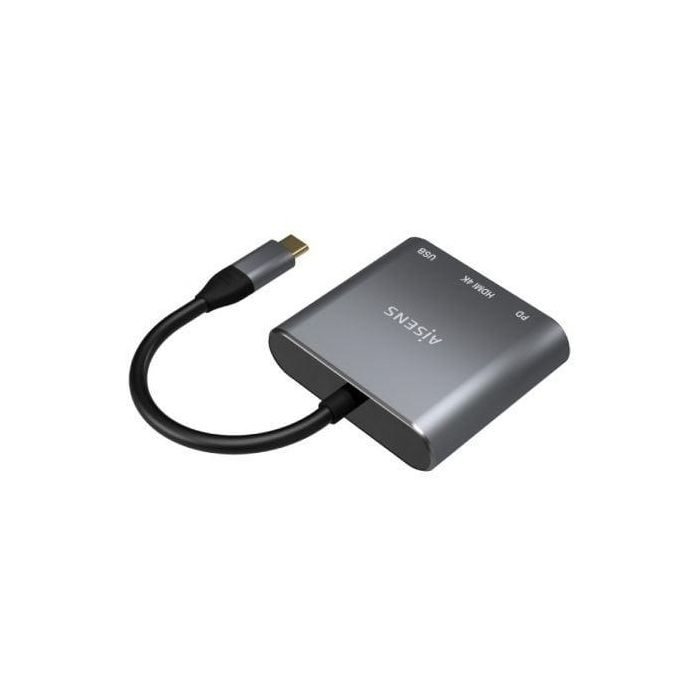 Aisens Conversor USB-C a HDMI/USB-C/USB 3.0 3 en 1, 4K@30Hz, 5Gbps, 15 cm, Gris 1 Aisens Conversor USB-C a HDMI/USB-C/USB 3.0 3 en 1, 4K@30Hz, 5Gbps, 15 cm, Gris 1