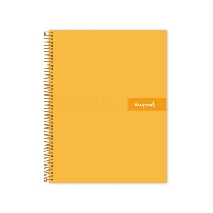 Cuaderno Espiral Liderpapel A5 Micro Crafty Tapa Forrada 120H 90 gr Cuadro 5 mm 5 Bandas6 Taladros Color Naranja 1