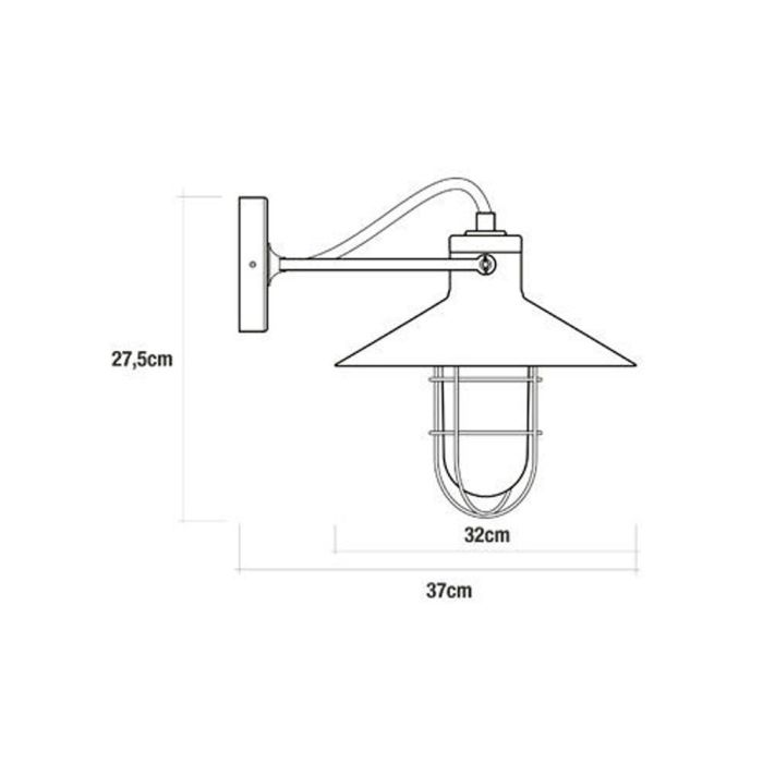 Edm Aplique de pared vintage metalico E27 60W Ø32x37x27.5 cm negro 1 Edm Aplique de pared vintage metalico E27 60W Ø32x37x27.5 cm negro 1