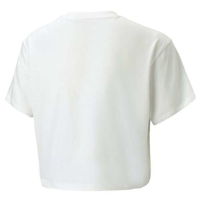 Camiseta de Manga Corta Infantil Puma Logo Cropped Blanco 7-8 Años 1