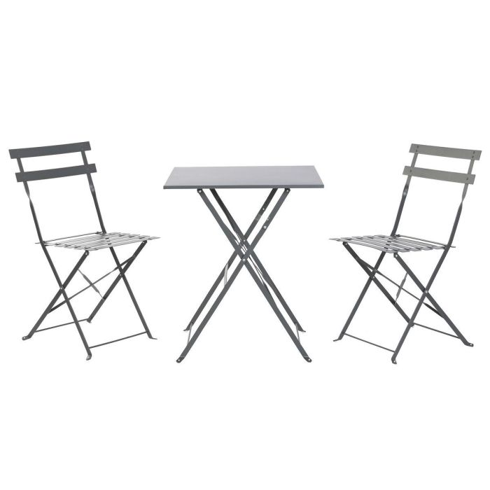 Mesa Terraza Y Jardin DKD Home Decor Gris 60 x 71 x 60 cm Set de 3 1
