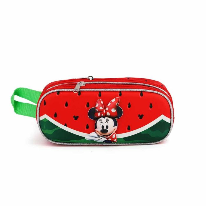 Estuche Portatodo 3D Doble Watermelon Disney Minnie Mouse Rojo