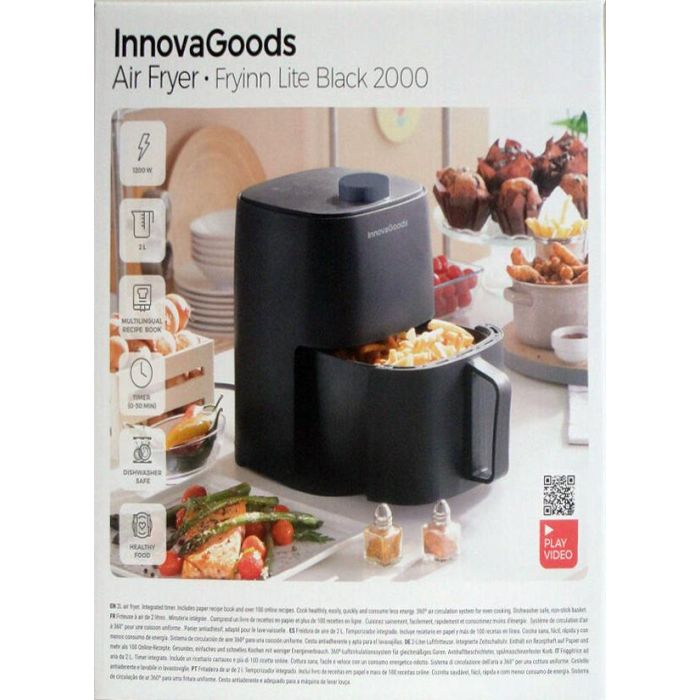 Freidora de Aire Innovagoods Fryinn Lite 2000, Negra - Inde 1 Freidora de Aire Innovagoods Fryinn Lite 2000, Negra - Inde 1