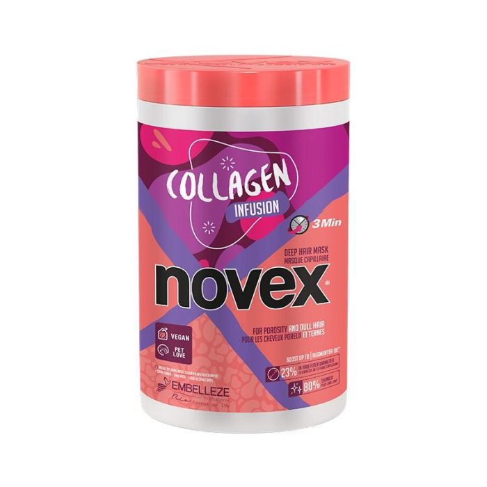 Novex Mascarilla Collagen Infusion 1kg - Colágeno Vegano, Crecimiento y Fortalecimiento Capilar, Sin Sulfatos ni Parabenos