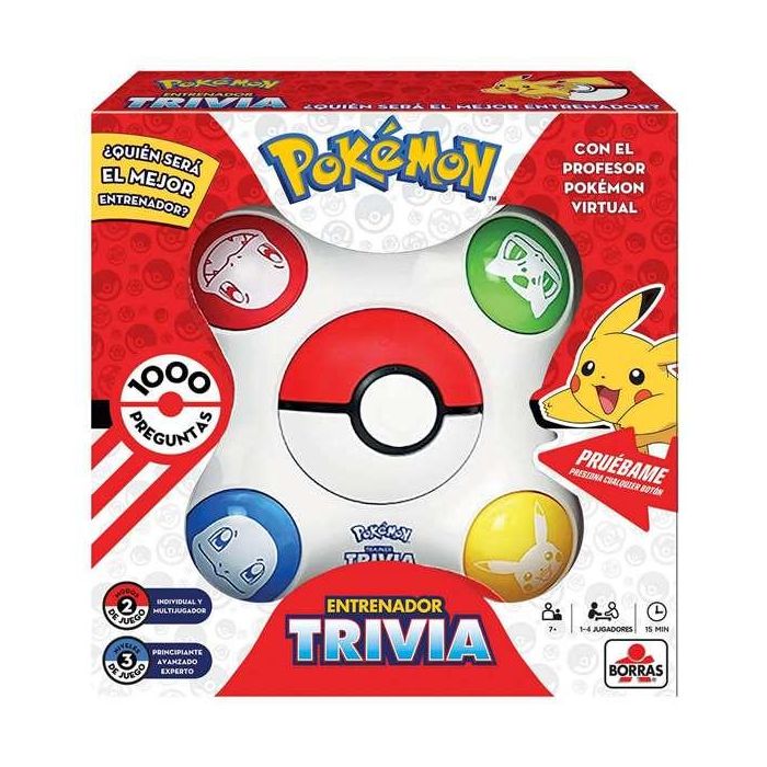 Pokemon Juego de Mesa Trivia Entrenador: ¿Quién Será el Mejor? | Edad 7+ años, Requiere 3 pilas LR6 (no incluidas), Idiomas ES/EN 1