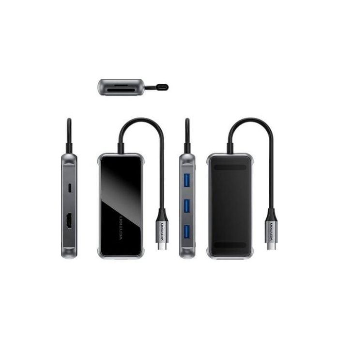 Vention TFMHB Docking Station USB-C con HDMI, 3x USB 3.0, USB-C Power Delivery 100W, Lector Tarjetas SD/MicroSD, Gris 1 Vention TFMHB Docking Station USB-C con HDMI, 3x USB 3.0, USB-C Power Delivery 100W, Lector Tarjetas SD/MicroSD, Gris 1