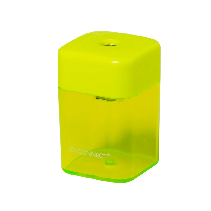Q-connect Sacapuntas Metálico 1 Uso con Depósito para Virutas Colores Surtidos 2