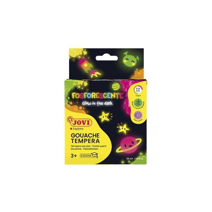Tempera Jovi Fosforescente 55 Ml (Bote) Estuche De 4 Colores