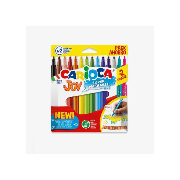 Carioca Rotuladores Joy Super Lavables Estuche 12+2 Ud Gratis