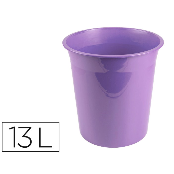 Liderpapel Papelera Plástico 13 Litros Lavanda Opaco 275x285 mm 0 Liderpapel Papelera Plástico 13 Litros Lavanda Opaco 275x285 mm 0