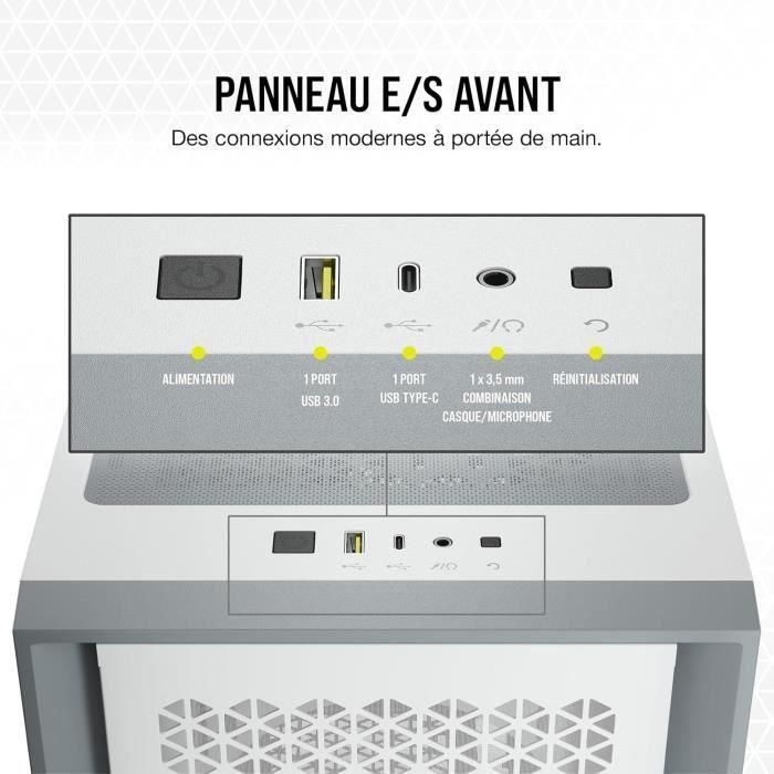 Caja para PC CORSAIR 4000D Airflow - Semitorre - Cristal templado - Blanco (CC9011201WW) 4 Caja para PC CORSAIR 4000D Airflow - Semitorre - Cristal templado - Blanco (CC9011201WW) 4