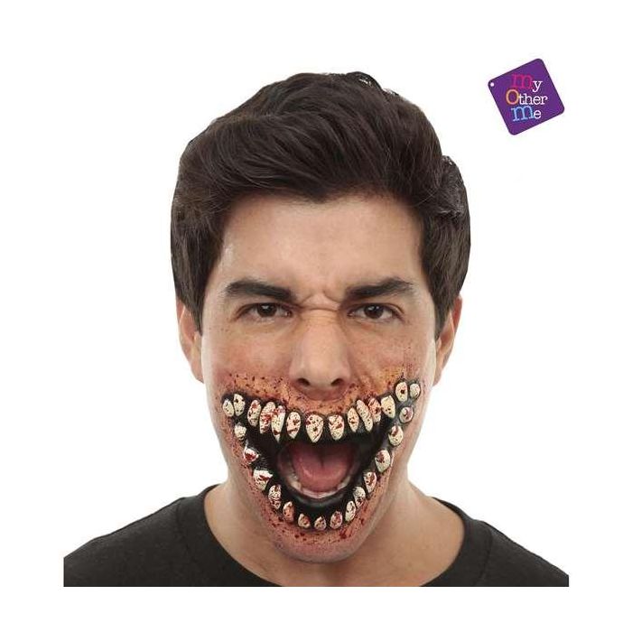 Aplicación sonrisa horrorosa de látex Aplicación sonrisa horrorosa de látex