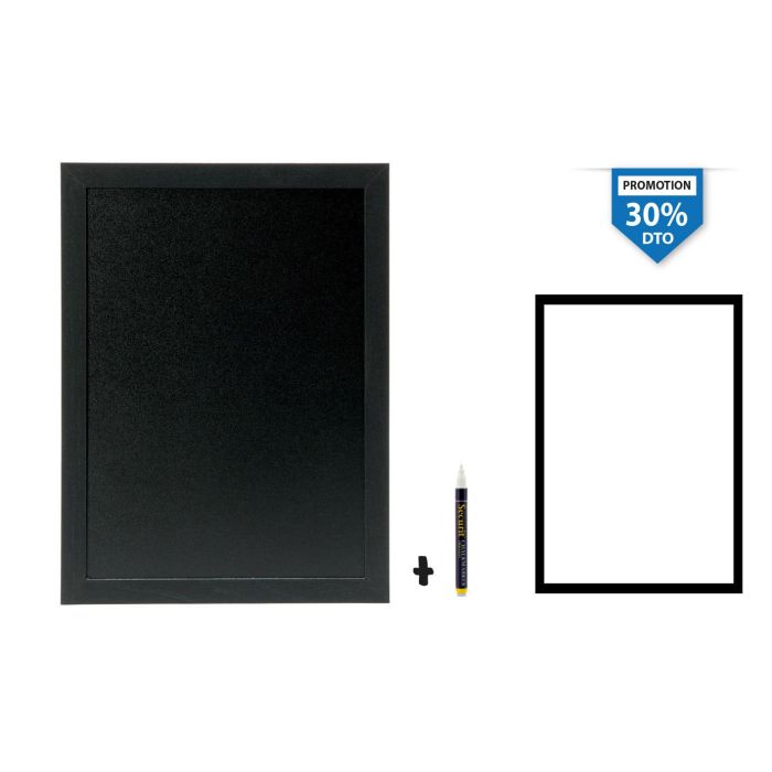 Pizarra Negra Woody para Pared con Marcador de Tiza - Inde (6 Unidades) Pizarra Negra Woody para Pared con Marcador de Tiza - Inde (6 Unidades)