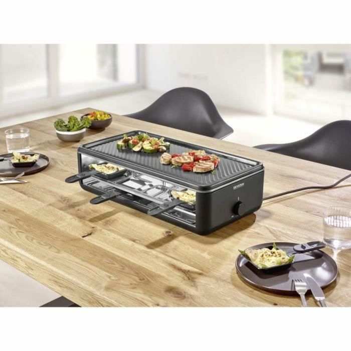 Severin RG2365 Parrilla Raclette para 8 personas, Placa de cocción cerámica 48x24 cm, 1300 W, Negro 5 Severin RG2365 Parrilla Raclette para 8 personas, Placa de cocción cerámica 48x24 cm, 1300 W, Negro 5