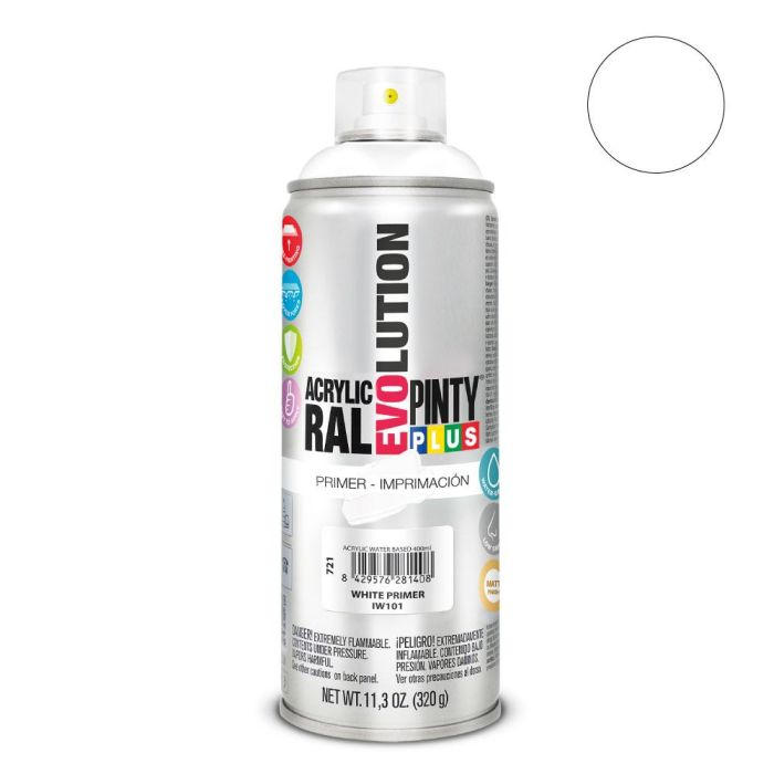 Pinty Plus Pintura en spray evolution water-based 520cc imprimación blanco iw101